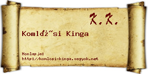 Komlósi Kinga névjegykártya