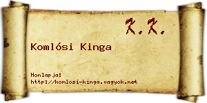 Komlósi Kinga névjegykártya